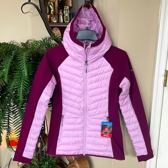 Brand New Columbia Thermal Reflective Omni-Heat Powder Lite Hybrid Hooded Jacket - Picture 13 of 13